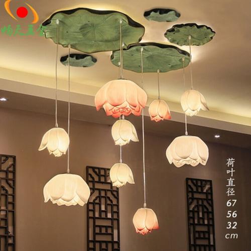 莲韵禅心 中式莲花吊灯，点亮卧室、过道与客餐厅的东方美学